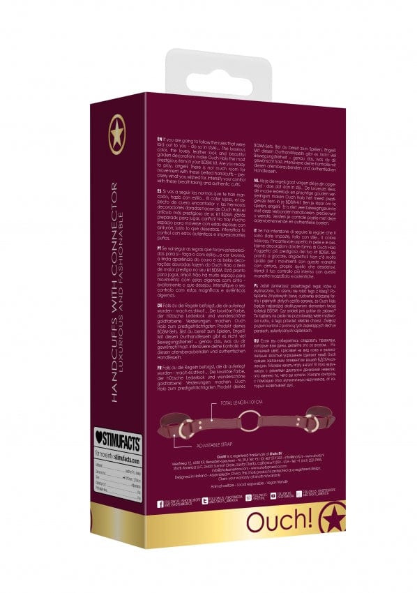 HANDCUFF W/ CONNECTOR - BURGUNDY