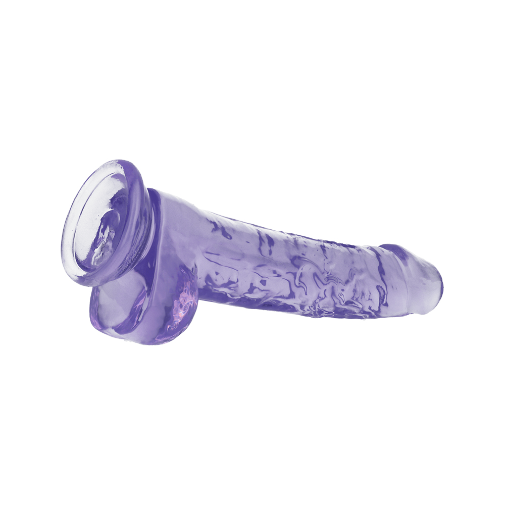 8" REALISTIC DILDO W/ BALLS - PURPLE