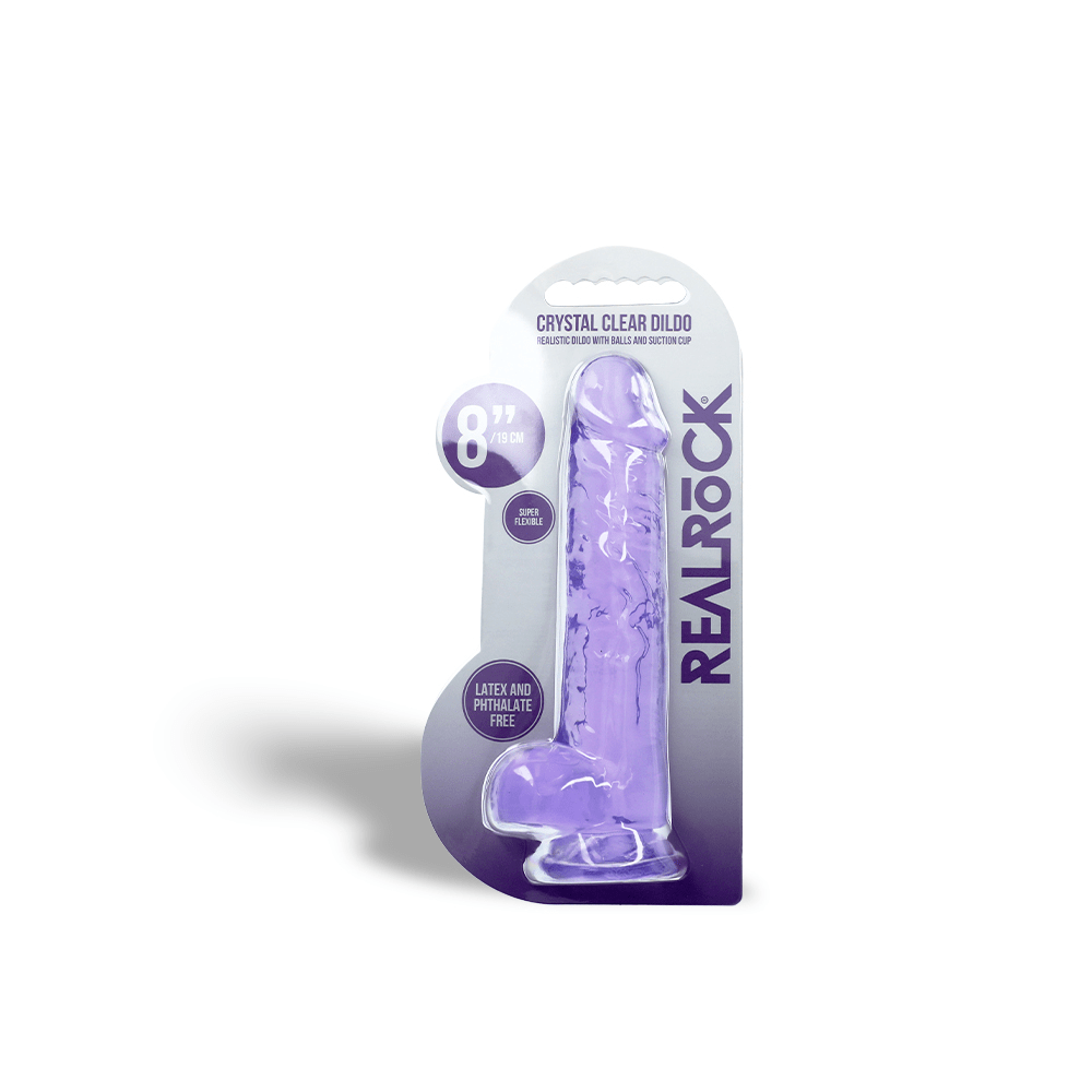Real Rock 8" Realistic Dildo W/ Balls - Purple Amazing Intimate Essentials Real Rock 8" Realistic Dildo W/ Balls - Purple Amazing Intimate Essentials