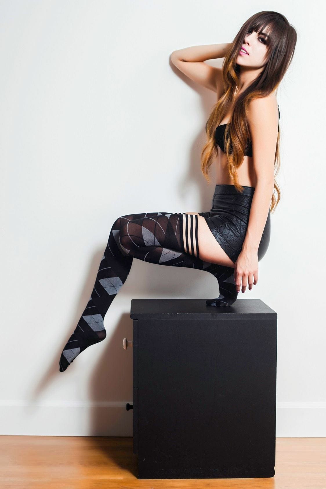 KIMMIE - BLACK ARGYLE - B