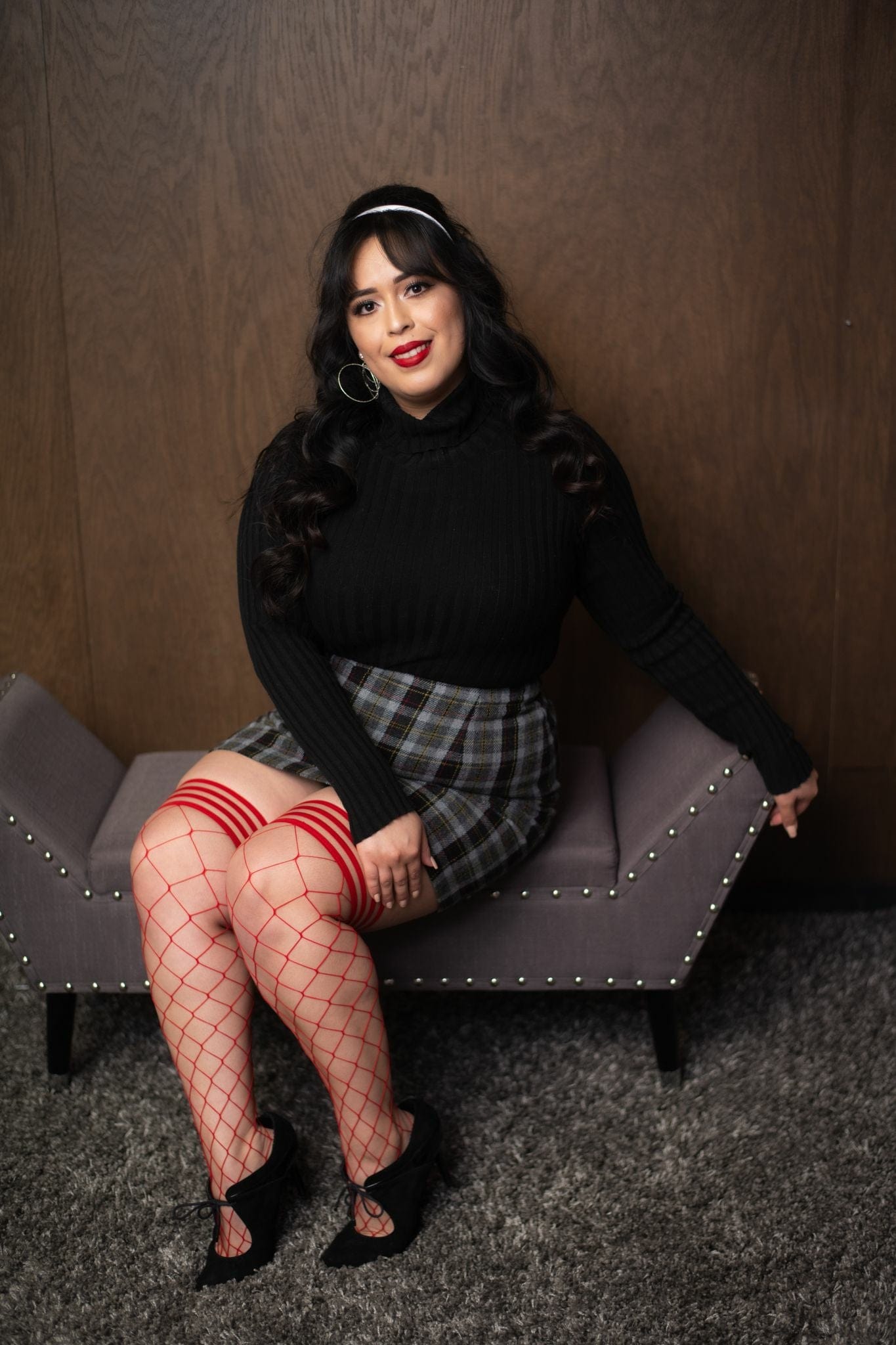 CLAUDIA - RED DIAMOND FISHNET - D