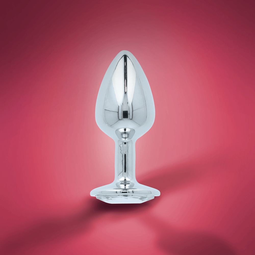 CLEAR GEM ANAL PLUG - MEDIUM