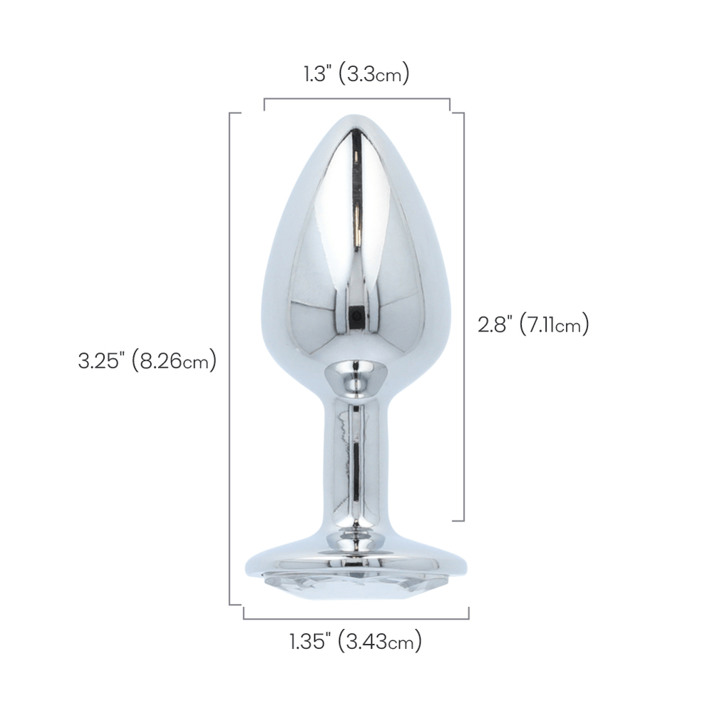 CLEAR GEM ANAL PLUG - MEDIUM