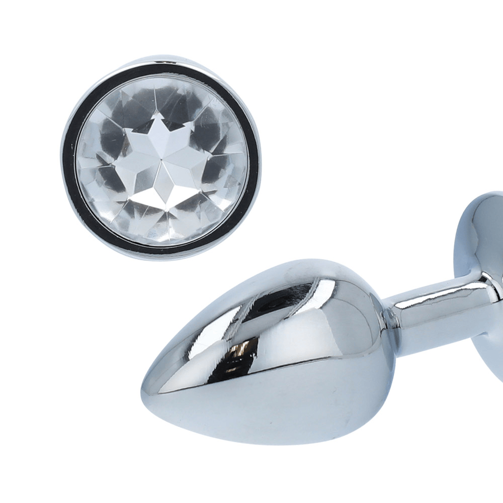 CLEAR GEM ANAL PLUG - MEDIUM