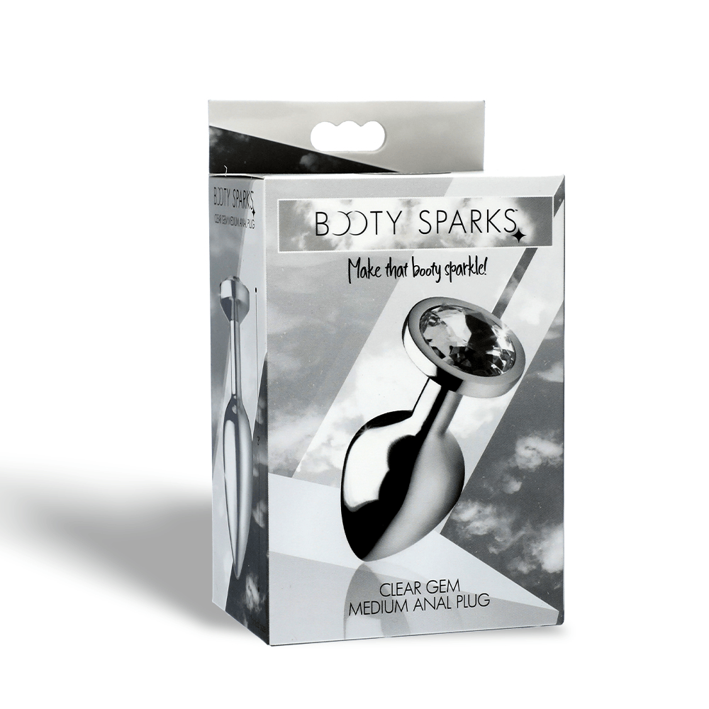CLEAR GEM ANAL PLUG - MEDIUM