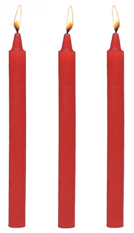 FIRESTICKS SET OF 3 DRIP CANDLES - RED