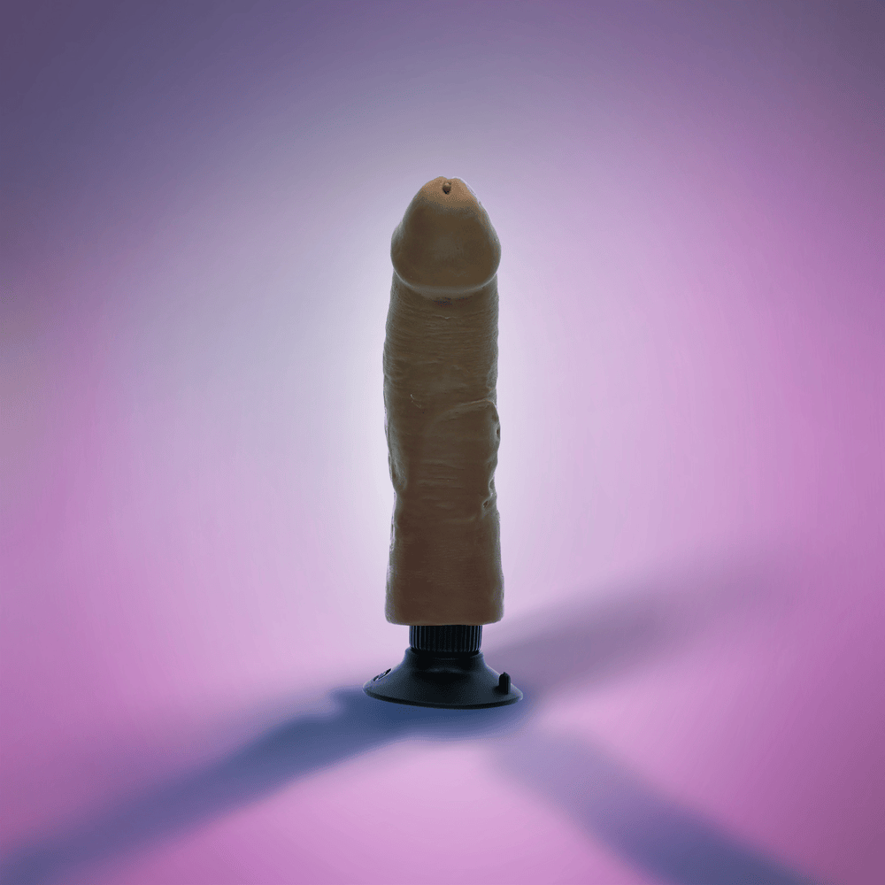 VIBRATING COCK  - TAN - 9"