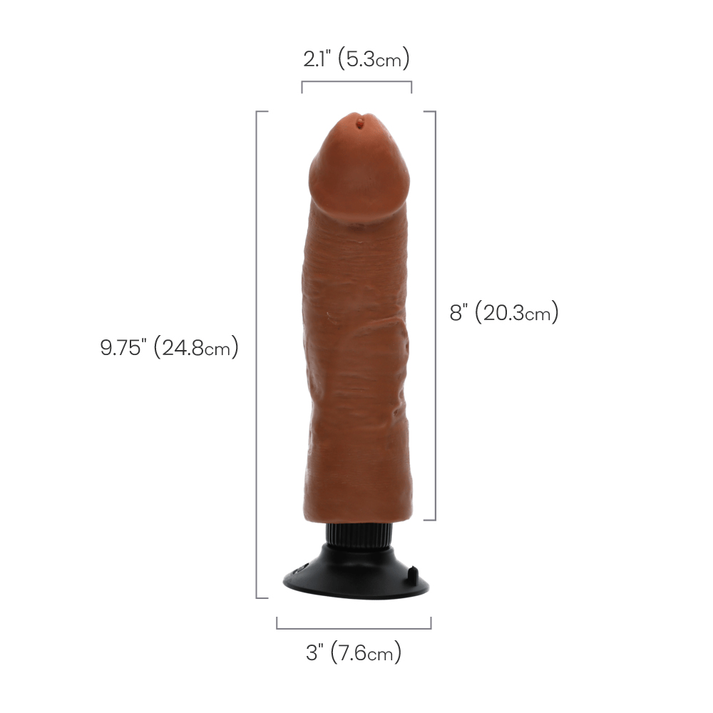 VIBRATING COCK  - TAN - 9"