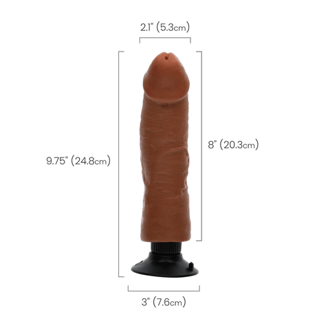 VIBRATING COCK  - TAN - 9"