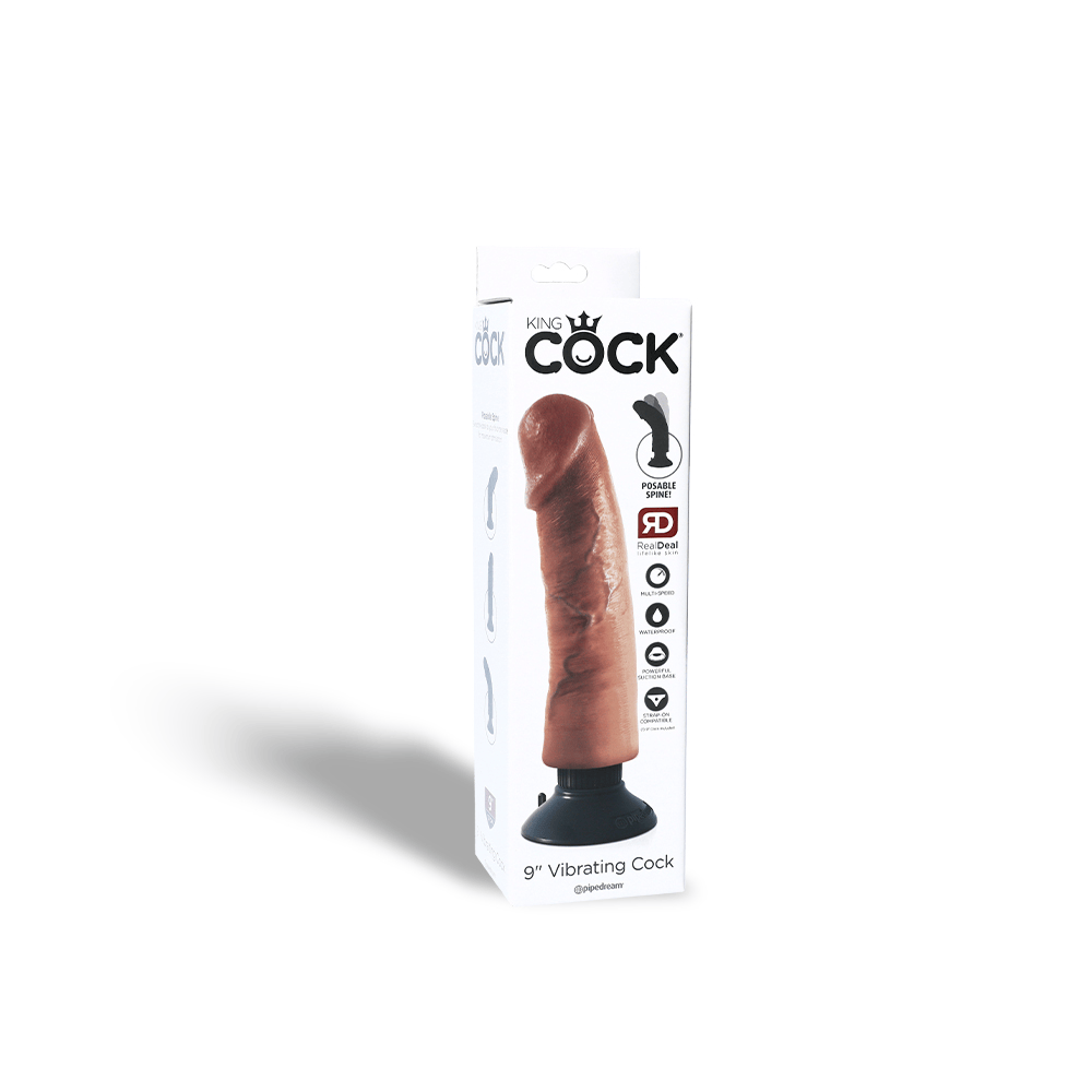 VIBRATING COCK  - TAN - 9"