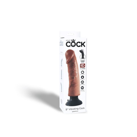 VIBRATING COCK  - TAN - 9"