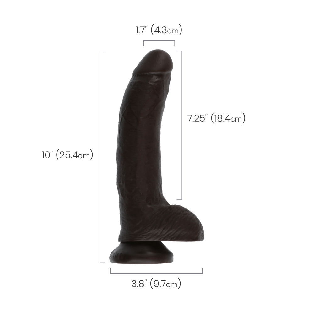 9" COCK W/ BALLS - BROWN