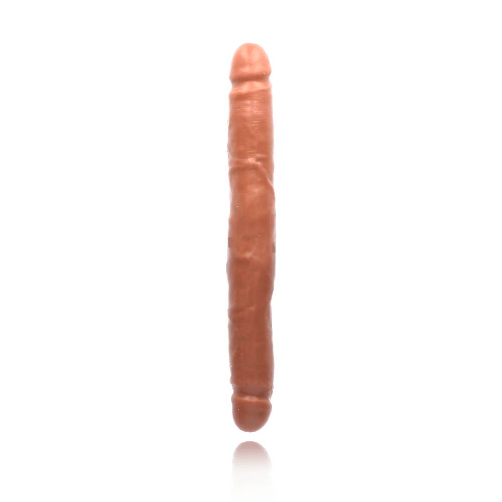 12" SLIM DOUBLE DILDO - TAN