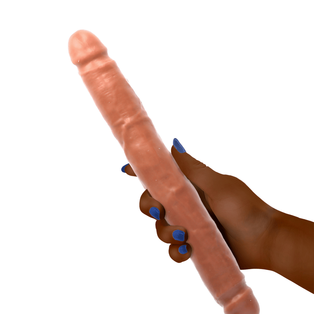 12" SLIM DOUBLE DILDO - TAN