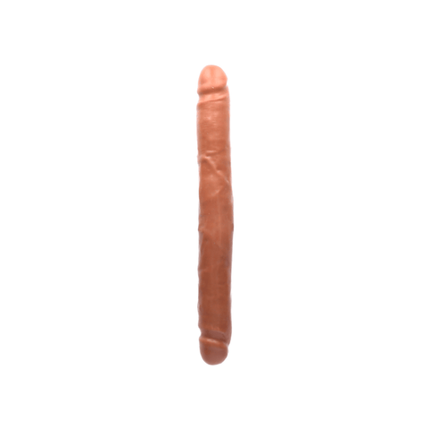 12" SLIM DOUBLE DILDO - TAN