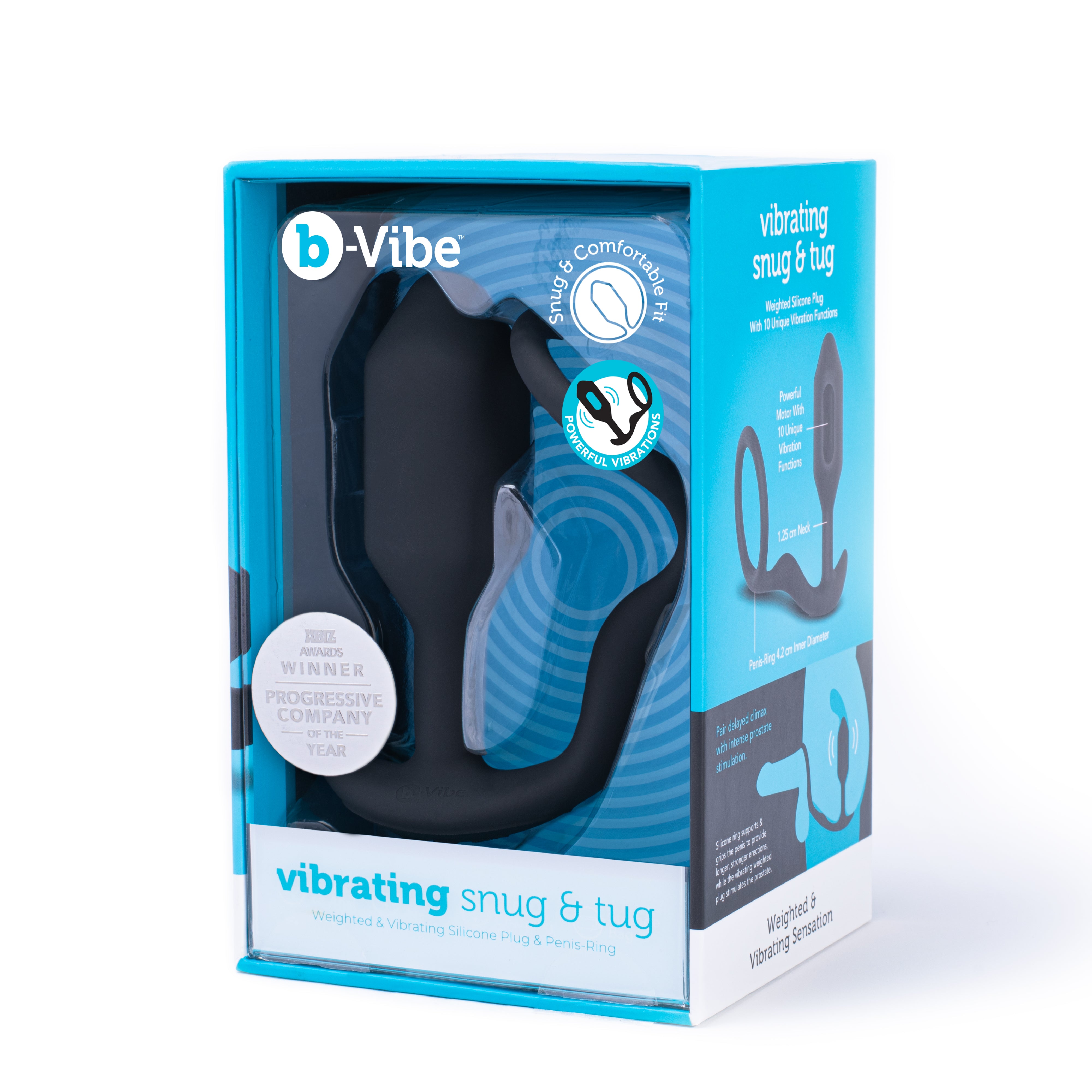 B-Vibe Vibrating Snug & Tug M Black