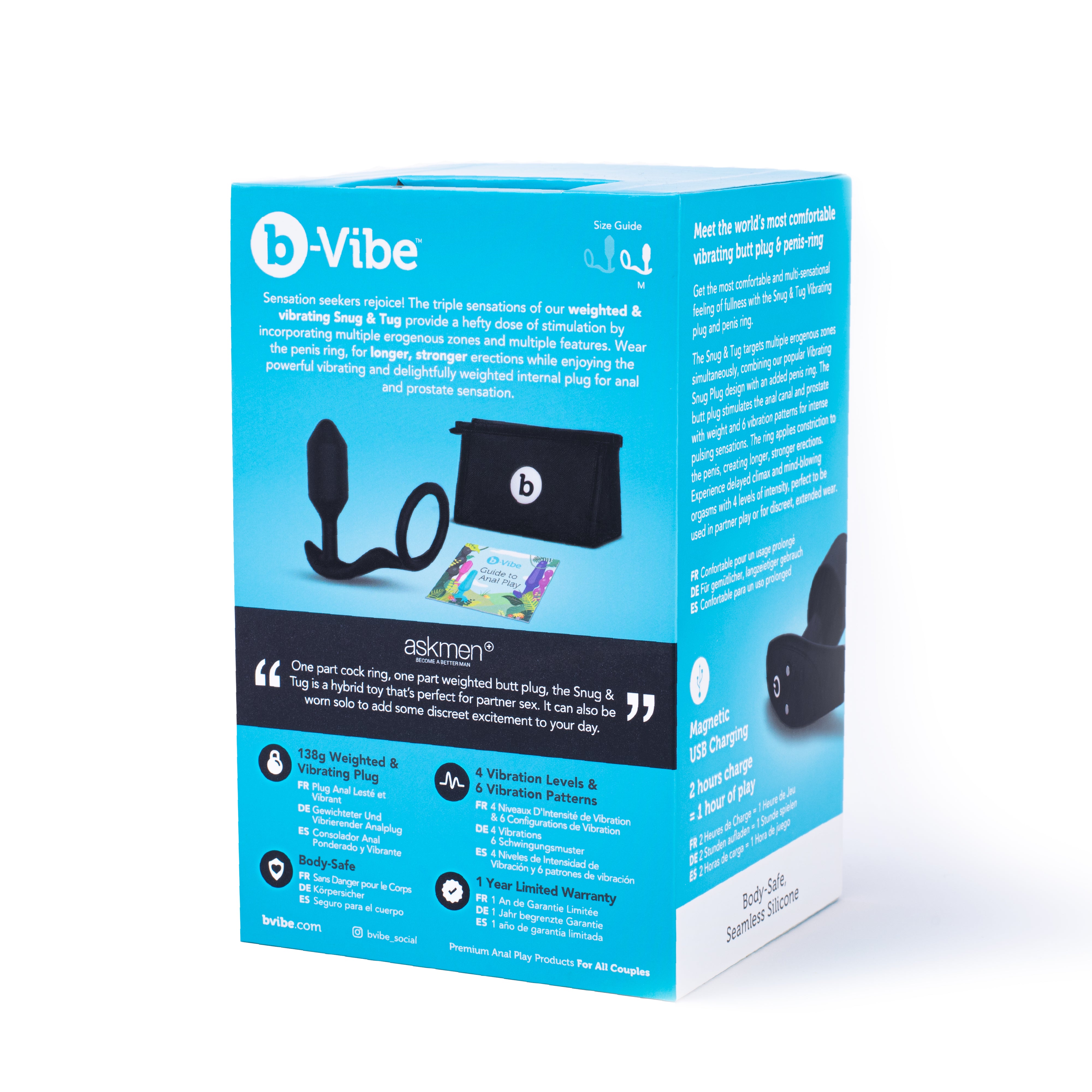 B-Vibe Vibrating Snug & Tug M Black