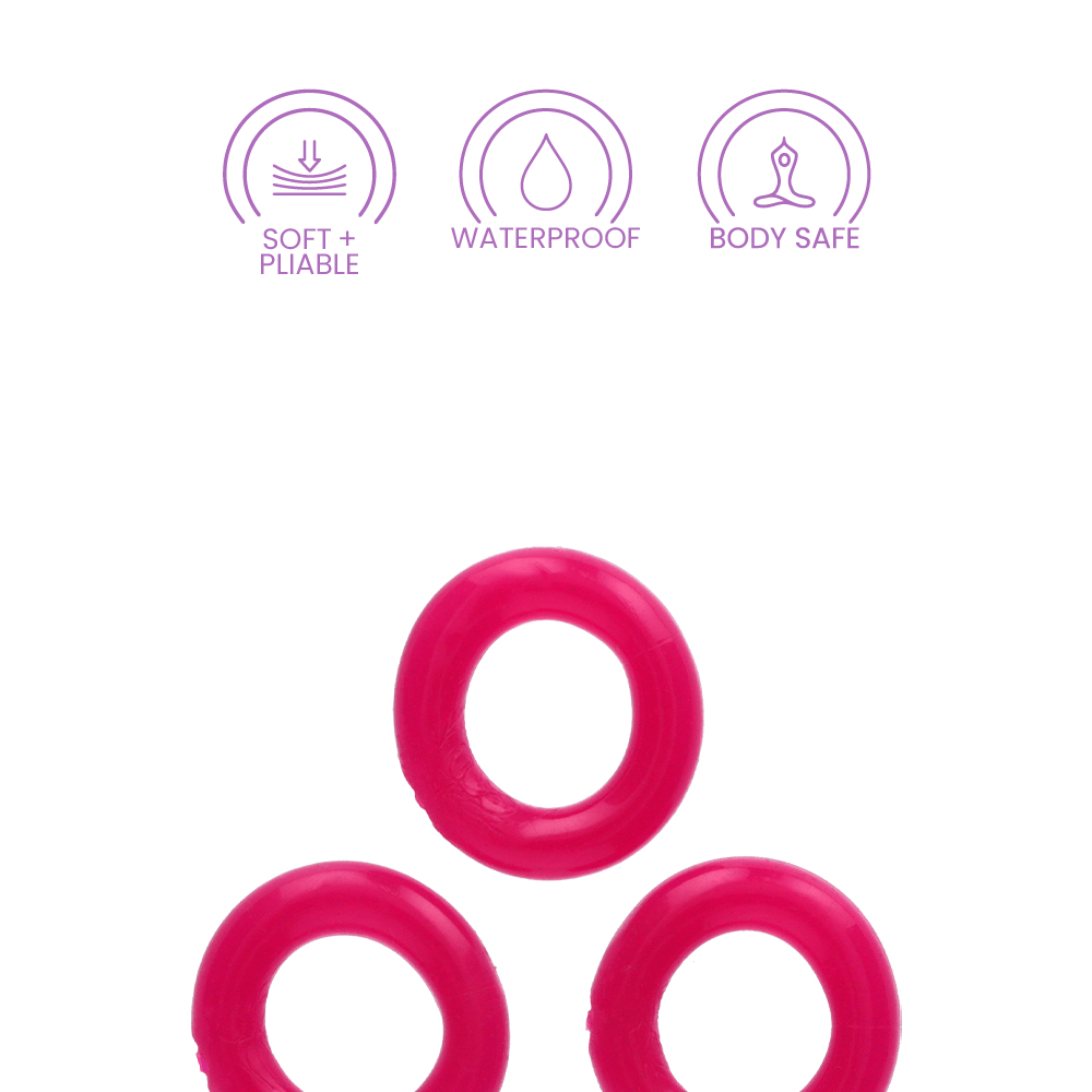 Oxballs Willy Rings 3Pk - Hot Pink