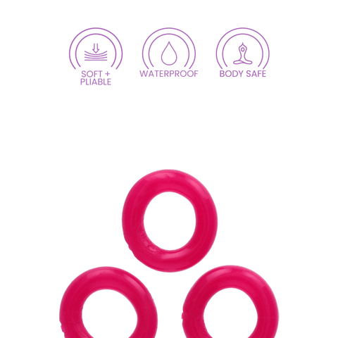 Oxballs Willy Rings 3Pk - Hot Pink