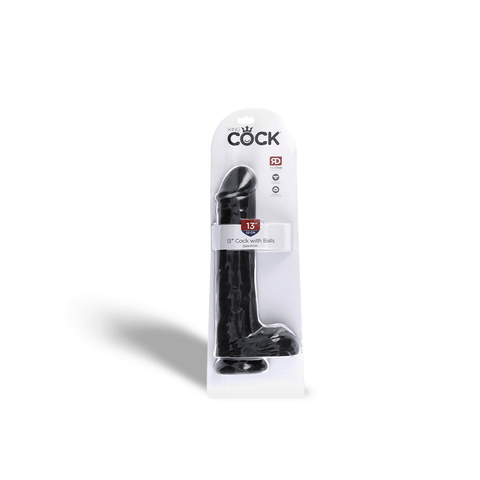 13" COCK W/ BALLS - BLACK