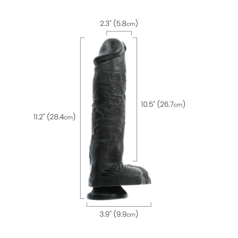 11" COCK W/ BALLS - BLACK