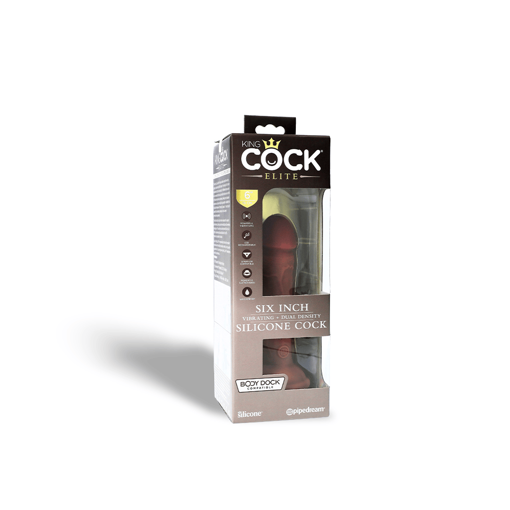 6" DUAL DENSITY VIBRATING SILICONE COCK - TAN