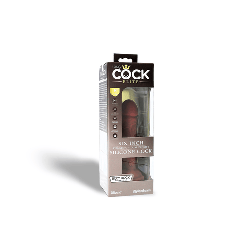 6" DUAL DENSITY VIBRATING SILICONE COCK - TAN