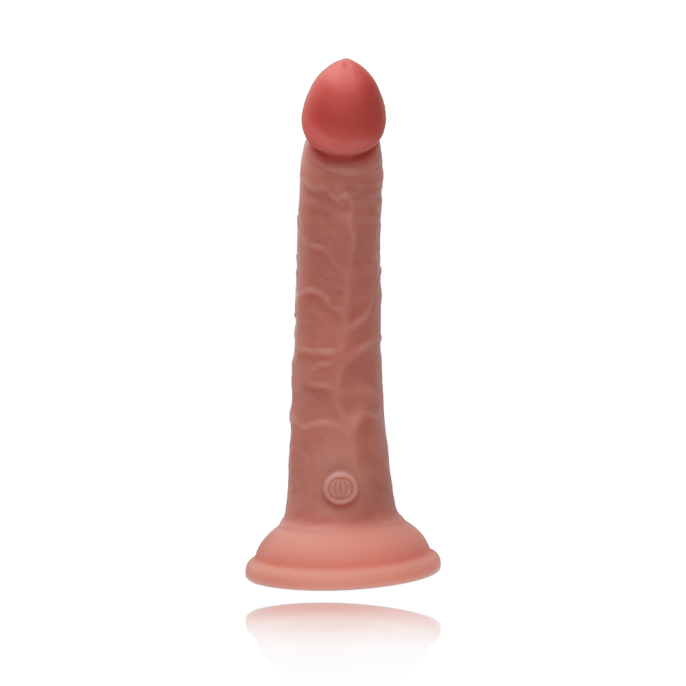 7" DUAL DENSITY VIBRATING SILICONE COCK - LIGHT