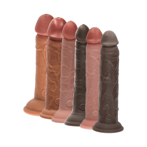 7" DUAL DENSITY VIBRATING SILICONE COCK - LIGHT