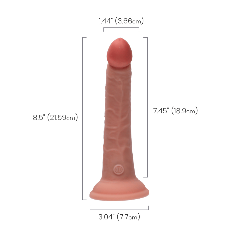 7" DUAL DENSITY VIBRATING SILICONE COCK - LIGHT