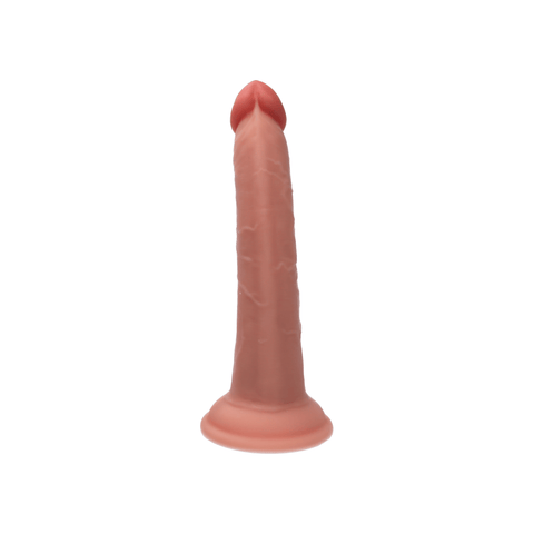 7" DUAL DENSITY VIBRATING SILICONE COCK - LIGHT