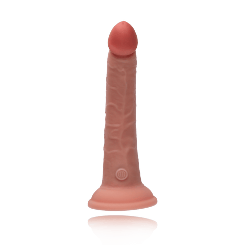 7" DUAL DENSITY VIBRATING SILICONE COCK - LIGHT