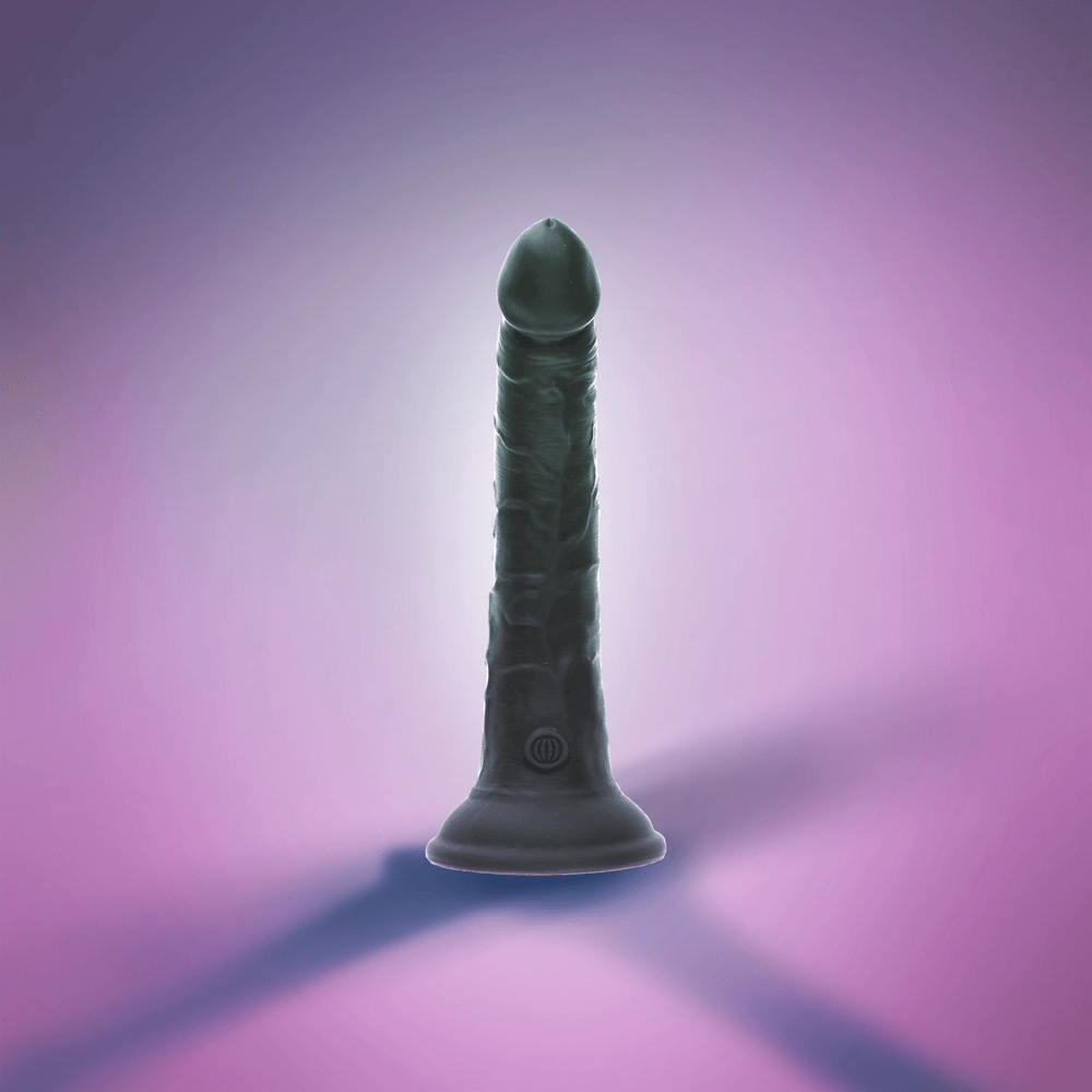 7" DUAL DENSITY VIBRATING SILICONE COCK - BROWN