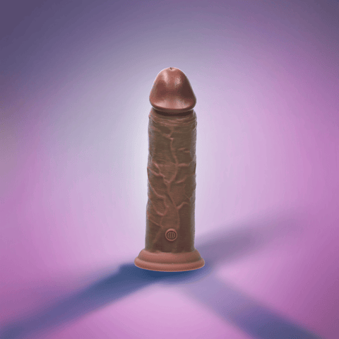 8" DUAL DENSITY VIBRATING SILICONE COCK - LIGHT