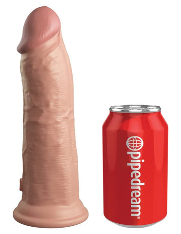 8" DUAL DENSITY VIBRATING SILICONE COCK - LIGHT