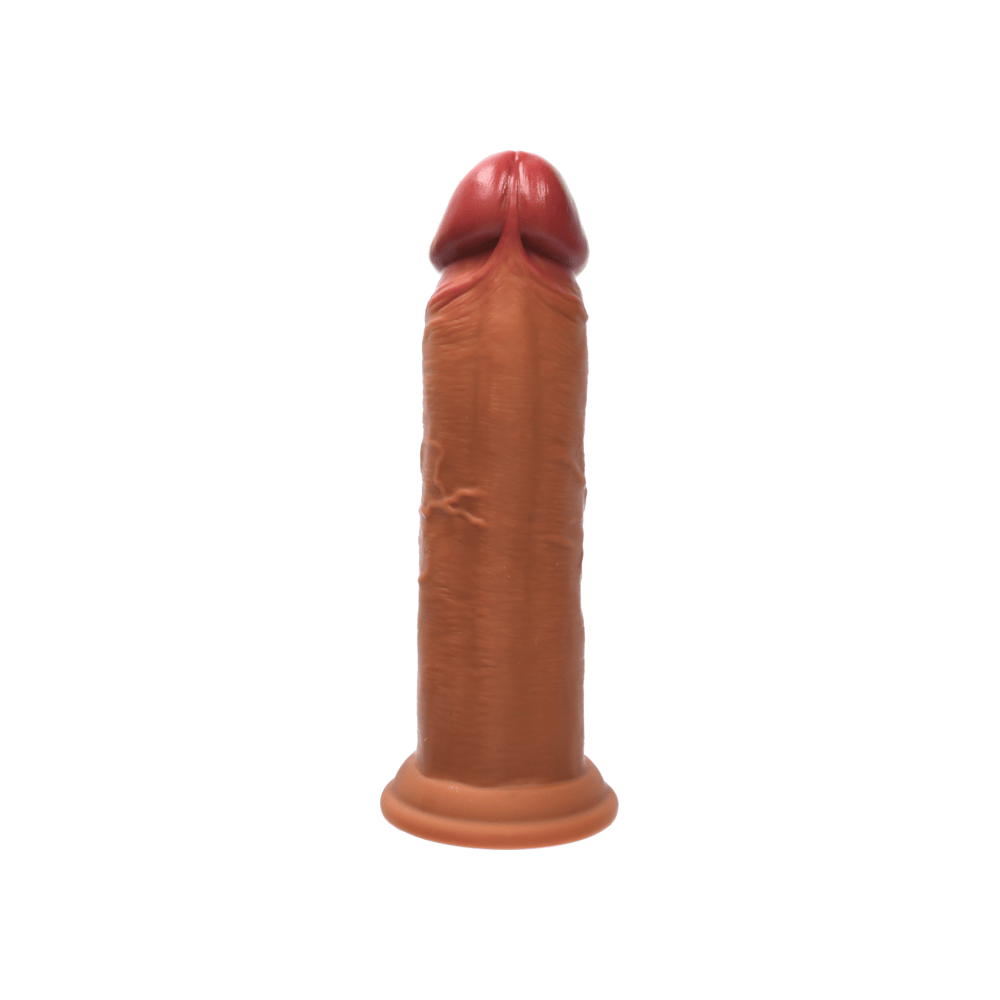 8" DUAL DENSITY VIBRATING SILICONE COCK - LIGHT