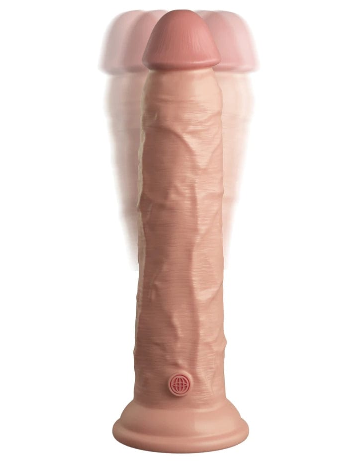9" DUAL DENSITY VIBRATING SILICONE COCK - LIGHT