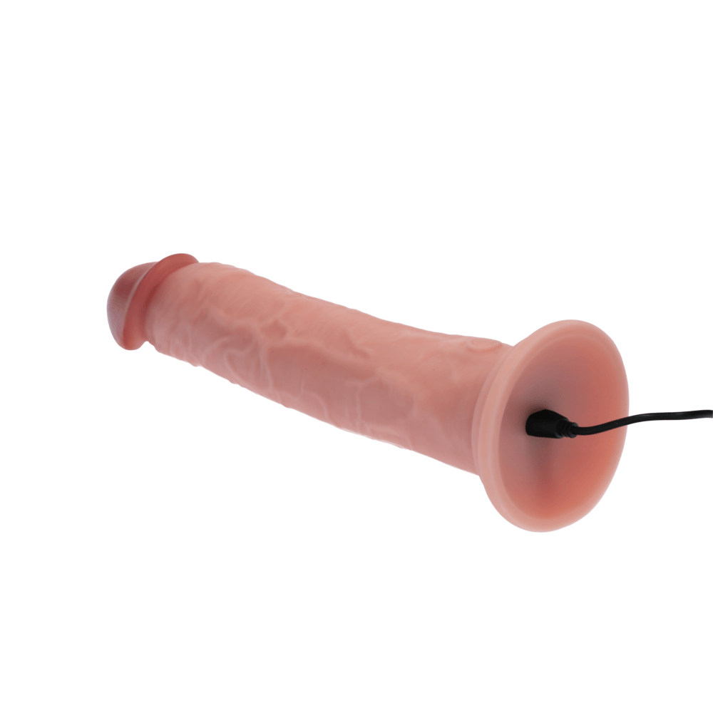 9" DUAL DENSITY VIBRATING SILICONE COCK - LIGHT