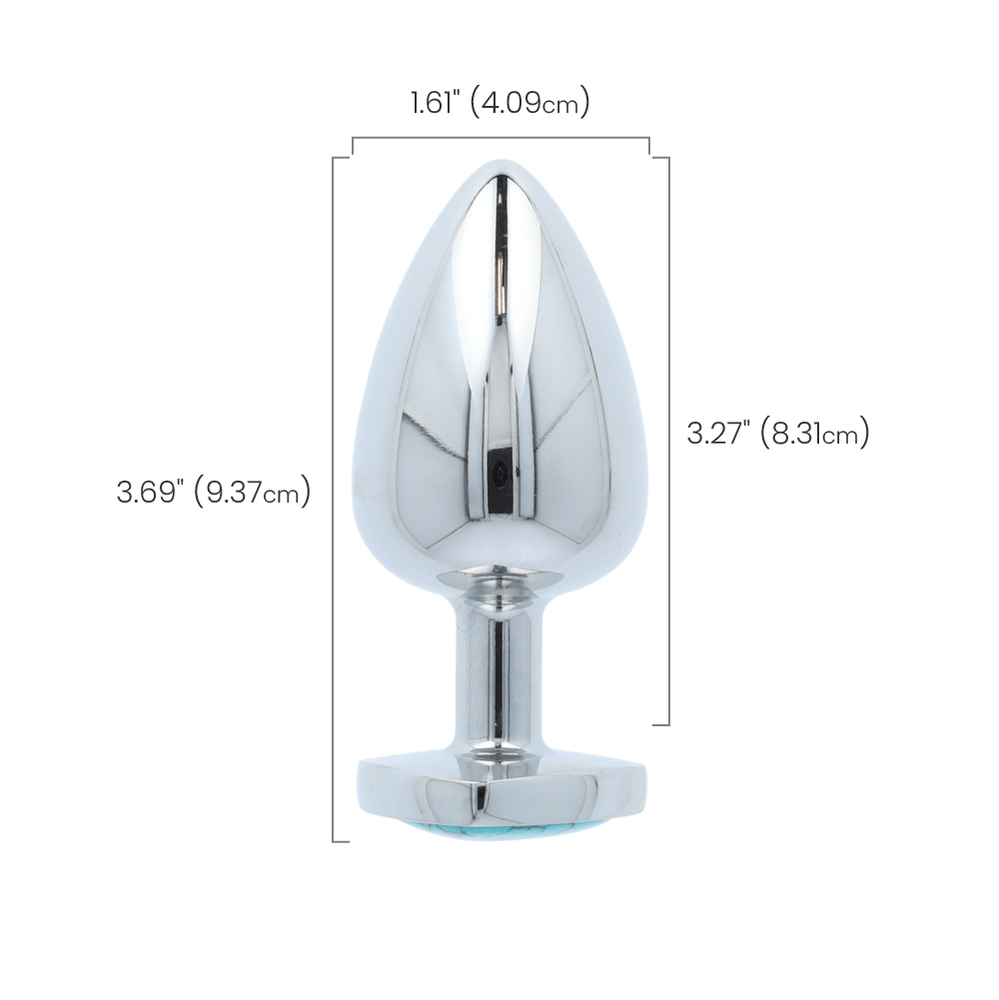 TURQUOISE HEART GEM ANAL PLUG - LARGE