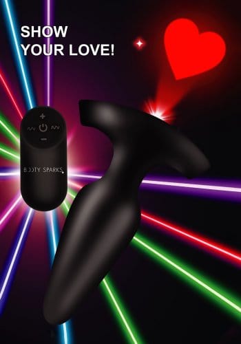 LASER HEART ANAL PLUG W/ RC - SMALL