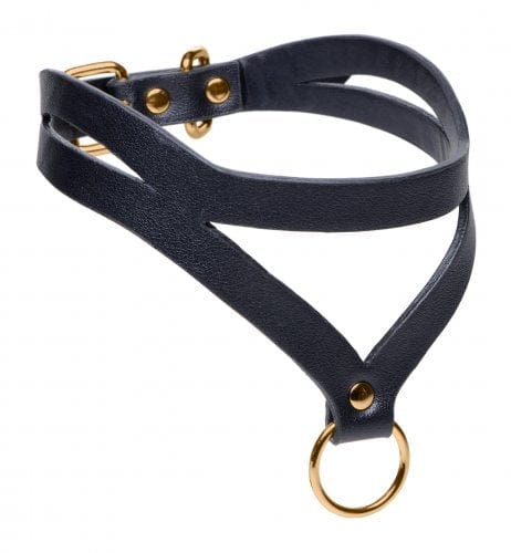 BONDAGE BADDIE BLACK & GOLD COLLAR W/ O-RING