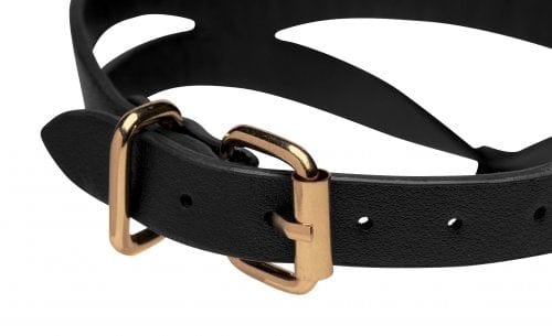 BONDAGE BADDIE BLACK & GOLD COLLAR W/ O-RING