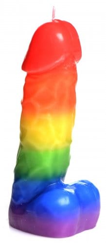PRIDE PECKER RAINBOW DRIP CANDLE