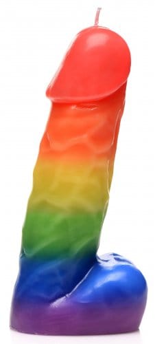 PRIDE PECKER RAINBOW DRIP CANDLE