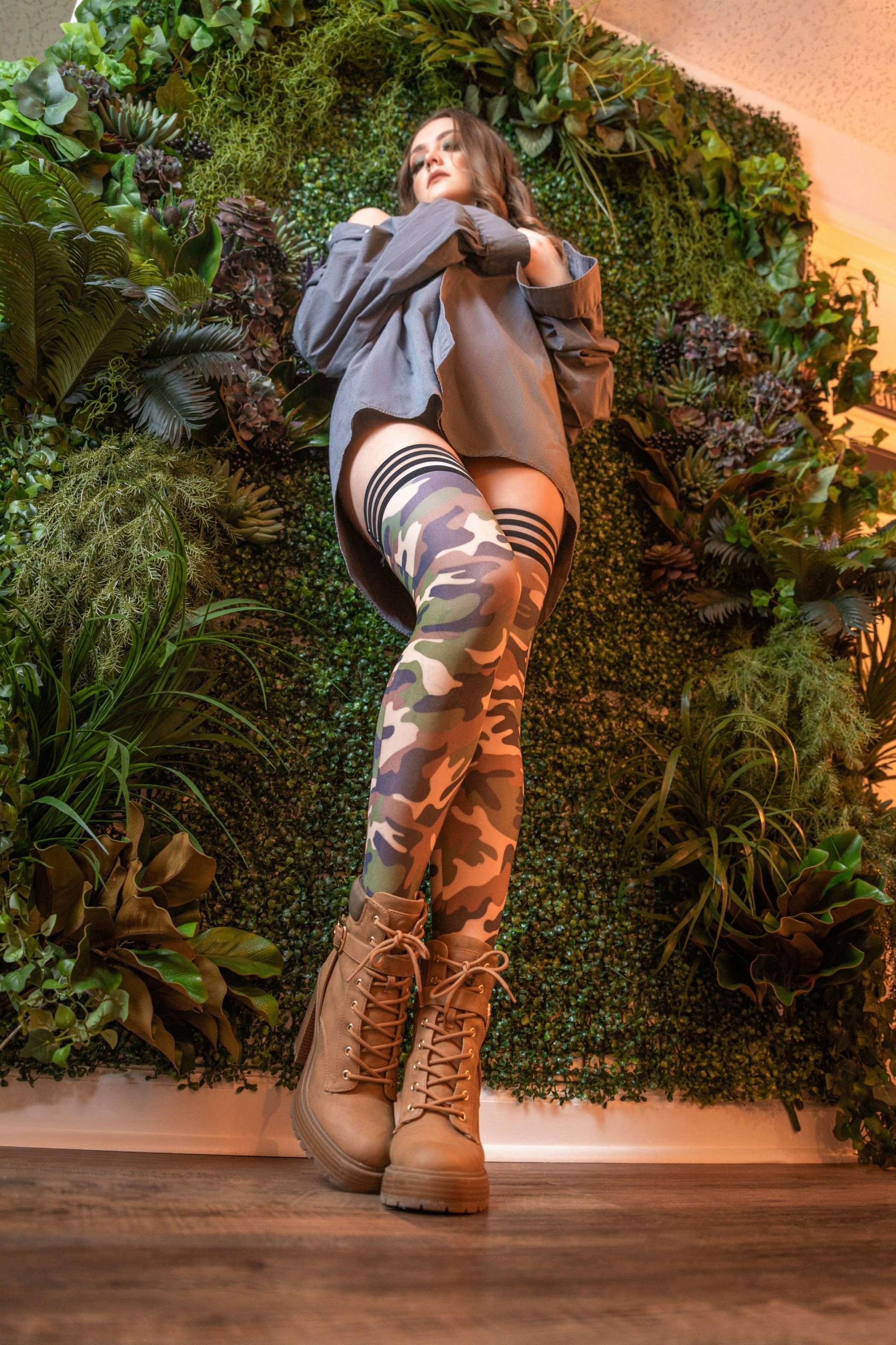 Kix'ies Patterned Thigh High