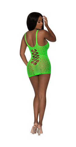 SEAMLESS DRESS  - LIME - O/S