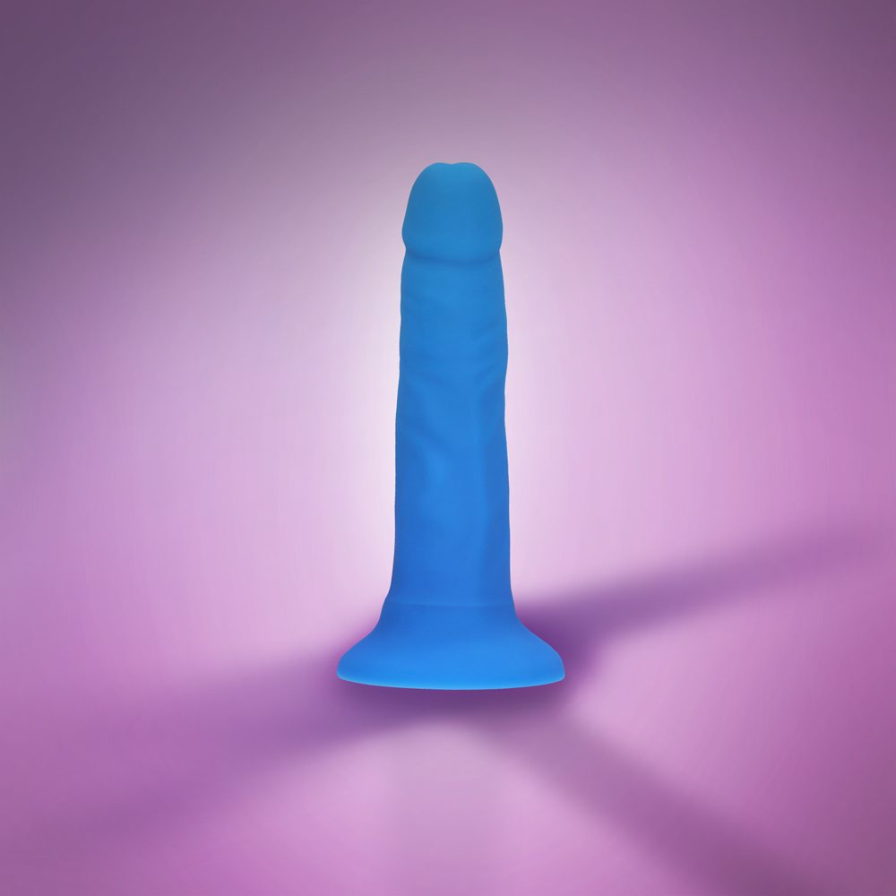 6" SILICONE DUAL DENSITY COCK - BLUE