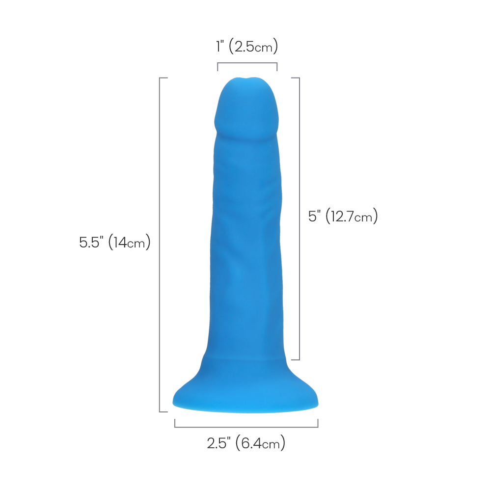 6" SILICONE DUAL DENSITY COCK - BLUE