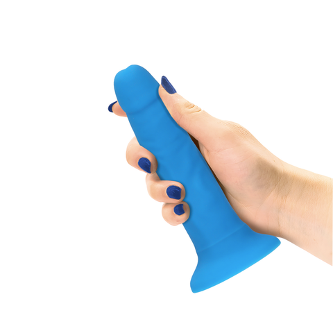 6" SILICONE DUAL DENSITY COCK - BLUE
