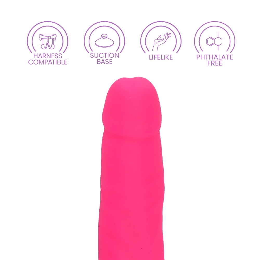 6" SILICONE DUAL DENSITY COCK - PINK